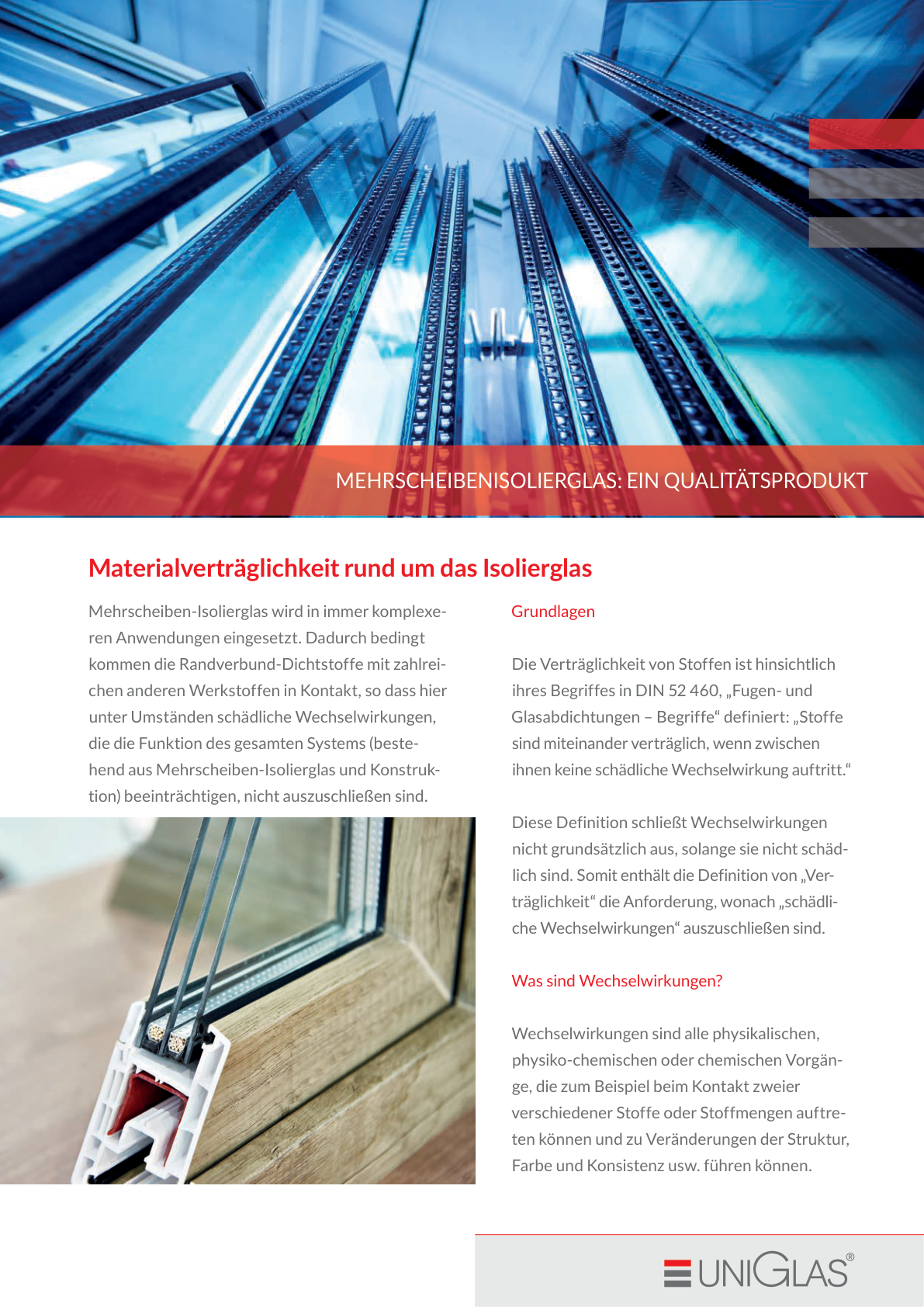 UNIGLAS® | INFORM – insulating glass and materials compatibility (abridged version)